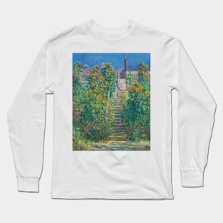 The Staircase in Vetheuil by Claude Monet Long Sleeve T-Shirt